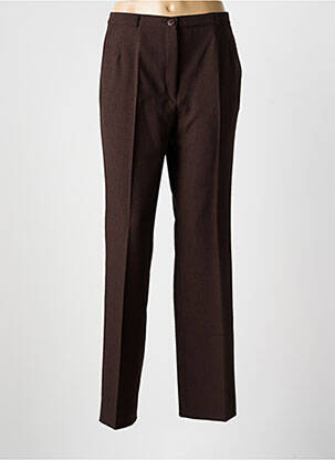 Pantalon slim poches taille haute marron FRANK WALDER femme