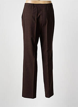 Pantalon slim poches taille haute marron FRANK WALDER femme
