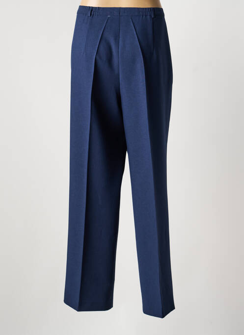 Pantalon droit tissage crêpe taille haute bleu FRANK WALDER femme