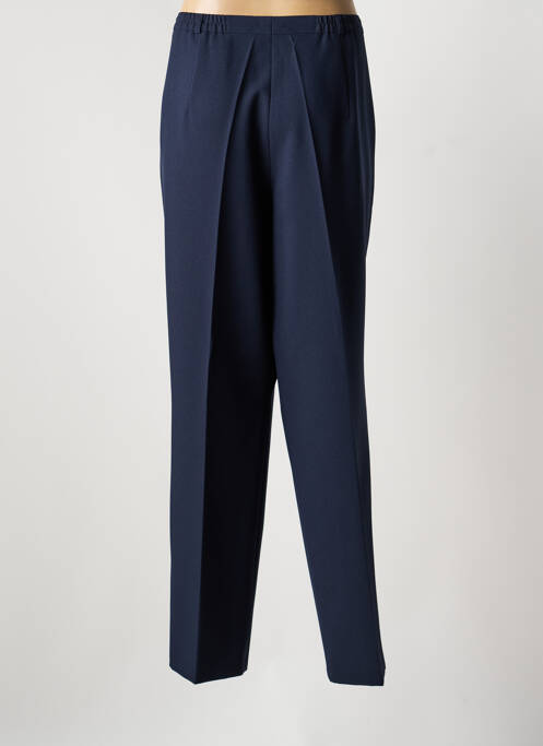 Pantalon droit tissage crêpe taille normale bleu FRANK WALDER femme