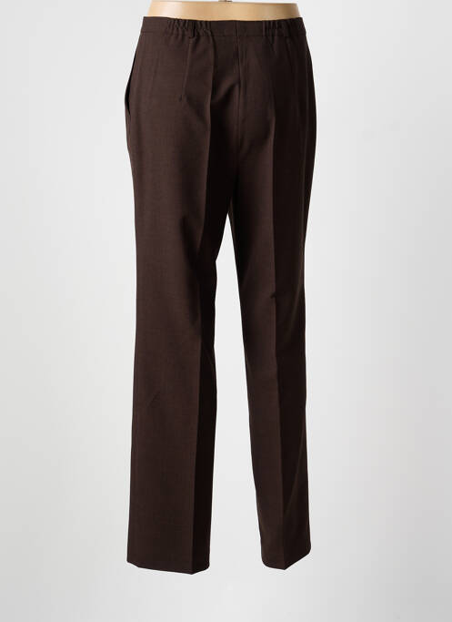 Pantalon slim poches taille haute marron FRANK WALDER femme