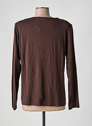 Top stretch manches longues marron UNICA PLUS femme