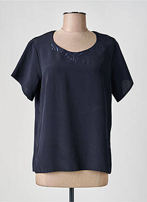Top coupe fluide manches courtes bleu FRANCOISE DE FRANCE femme