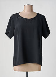 Top coupe fluide manches courtes noir FRANCOISE DE FRANCE femme