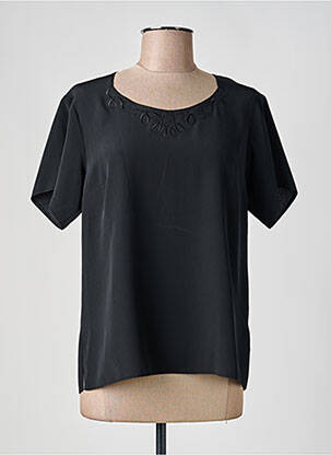 Top coupe fluide manches courtes noir FRANCOISE DE FRANCE femme