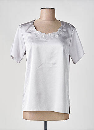 Top stretch manches courtes argent FRANCOISE DE FRANCE femme