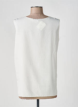 Top tissage crêpe sans manche beige FRANK WALDER femme