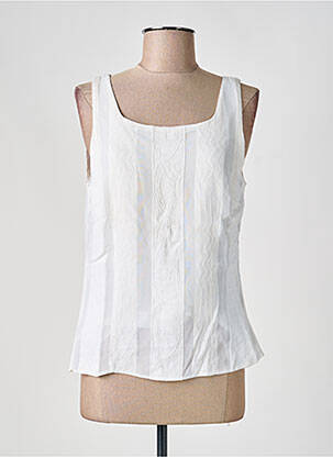 Top col carré sans manche blanc FRANCOISE DE FRANCE femme