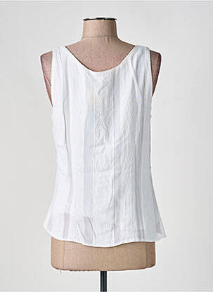 Top col carré sans manche blanc FRANCOISE DE FRANCE femme