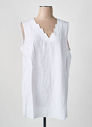 Top stretch sans manche blanc SEMPRE PIU BY CHALOU femme