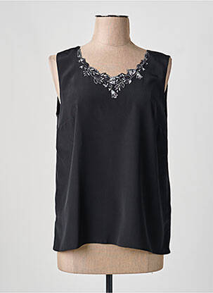 Top stretch sans manche noir FRANCOISE DE FRANCE femme