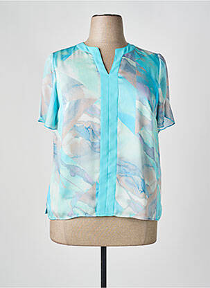Top imprimé fantaisie manches courtes bleu GUY DUBOUIS femme
