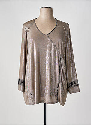 Top stretch manches longues marron GUY DUBOUIS femme