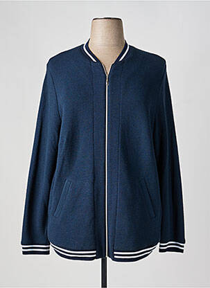 Blouson col v bleu FRANK WALDER femme