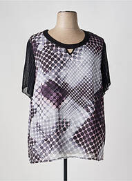 Blouse légère et transparente manches courtes noir GUY DUBOUIS femme