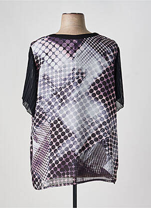 Blouse légère et transparente manches courtes noir GUY DUBOUIS femme
