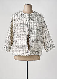 Veste chic col rond beige FRED SABATIER femme
