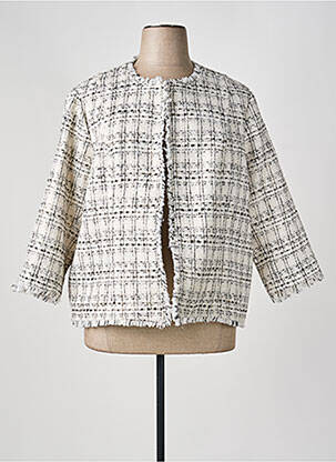 Veste chic col rond beige FRED SABATIER femme