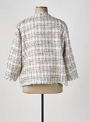 Veste chic col rond beige FRED SABATIER femme