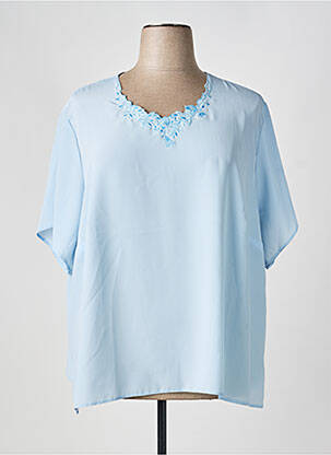 Top stretch manches courtes bleu FRANCOISE DE FRANCE femme