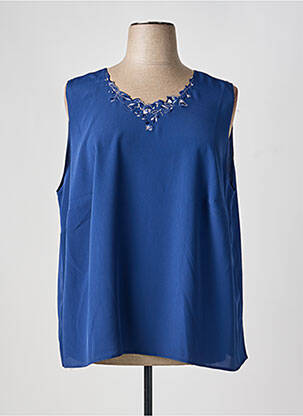 Top coupe fluide sans manche bleu FRANCOISE DE FRANCE femme