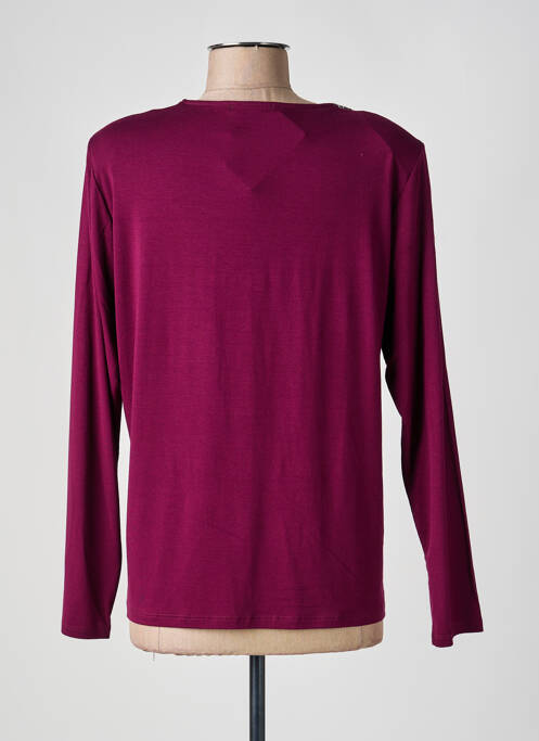 Top tissage jersey manches longues rouge UNICA PLUS femme