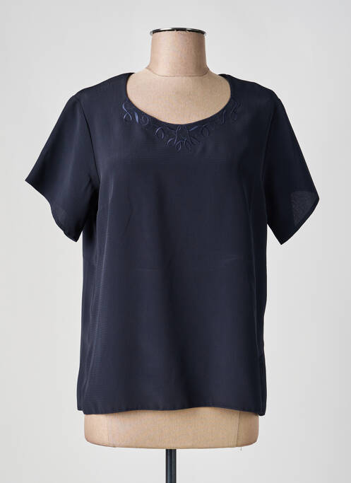 Top coupe fluide manches courtes bleu FRANCOISE DE FRANCE femme