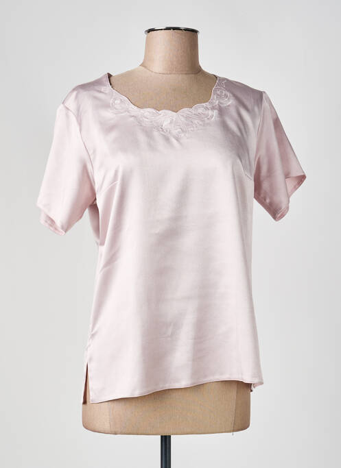 Top stretch manches courtes rose FRANCOISE DE FRANCE femme