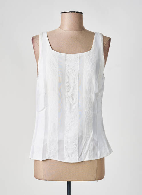 Top col carré sans manche blanc FRANCOISE DE FRANCE femme