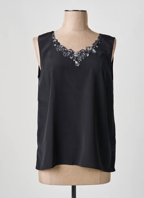 Top stretch sans manche noir FRANCOISE DE FRANCE femme