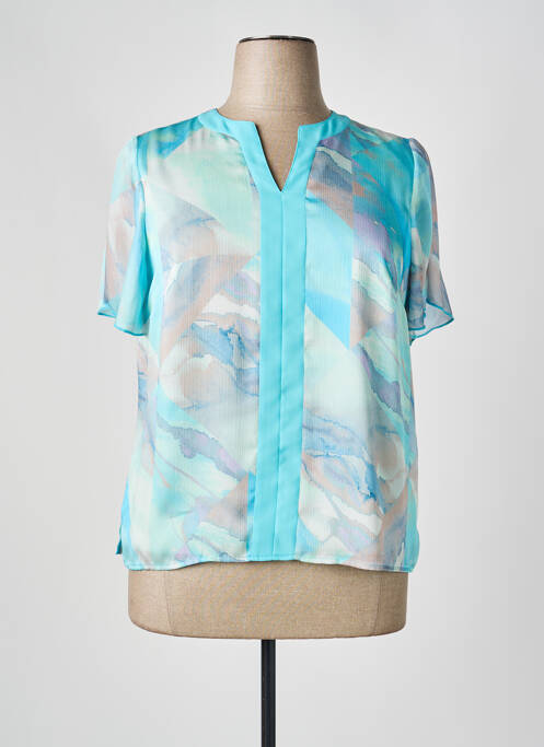 Top imprimé fantaisie manches courtes bleu GUY DUBOUIS femme
