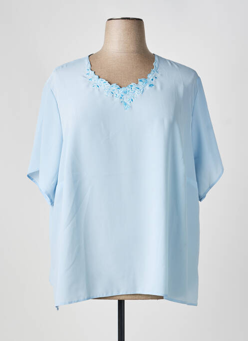 Top stretch manches courtes bleu FRANCOISE DE FRANCE femme