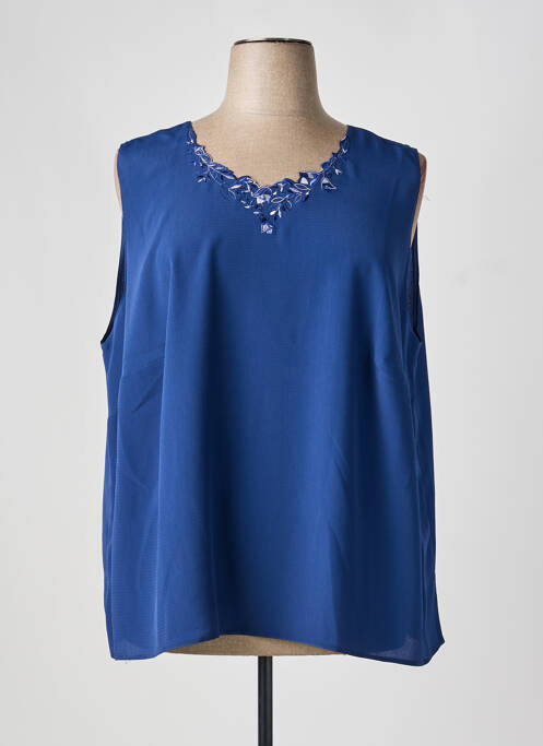 Top coupe fluide sans manche bleu FRANCOISE DE FRANCE femme