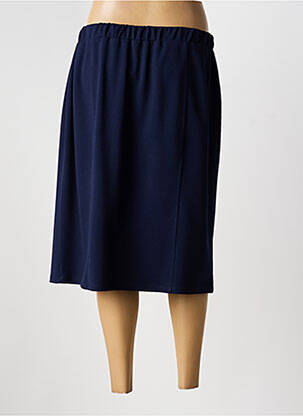 Jupe mi-longue coupe droite bleu UNICA PLUS femme