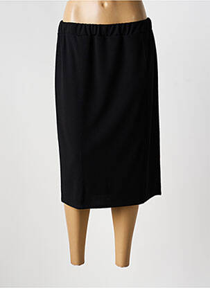 Jupe mi-longue coupe droite noir UNICA PLUS femme