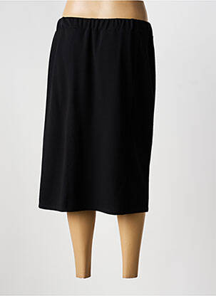 Jupe mi-longue coupe droite noir UNICA PLUS femme
