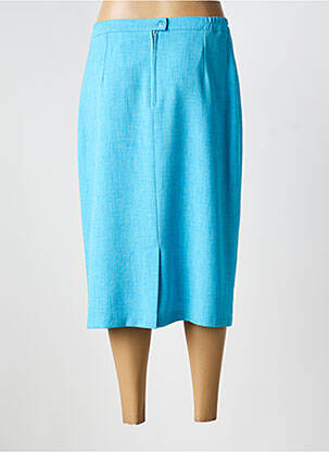 Jupe mi-longue taille haute bleu GUY DUBOUIS femme