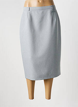 Jupe mi-longue taille à pinces gris FRANK WALDER femme