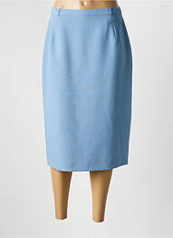 Jupe mi-longue taille à pinces bleu FRANK WALDER femme