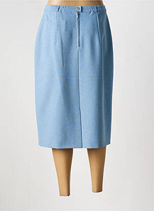 Jupe mi-longue taille à pinces bleu FRANK WALDER femme