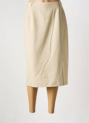 Jupe mi-longue taille à pinces beige FRANK WALDER femme