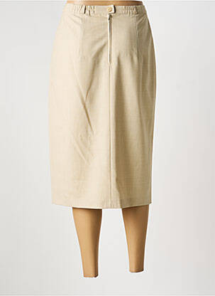 Jupe mi-longue taille à pinces beige FRANK WALDER femme