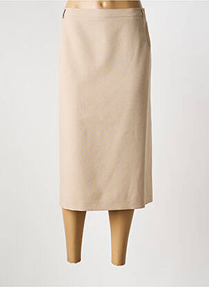 Jupe mi-longue taille à pinces beige FRANK WALDER femme