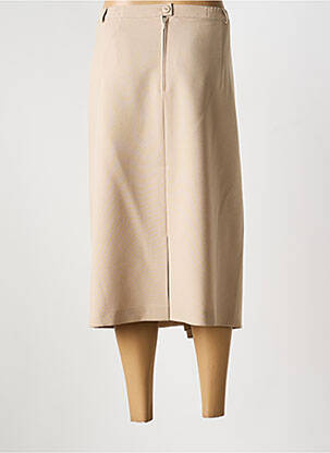 Jupe mi-longue taille à pinces beige FRANK WALDER femme
