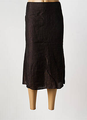 Jupe mi-longue coupe droite marron BARBARA LEBEK femme