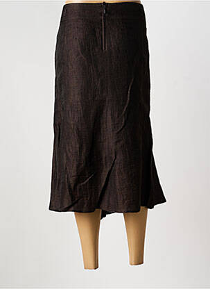 Jupe mi-longue coupe droite marron BARBARA LEBEK femme
