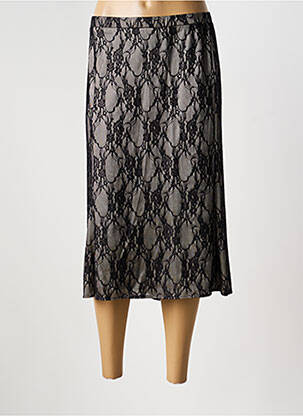 Jupe mi-longue taille normale noir GUY DUBOUIS femme