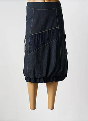 Jupe mi-longue taille normale bleu JEAN GABRIEL femme