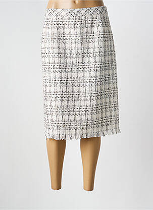 Jupe mi-longue coupe droite blanc FRED SABATIER femme