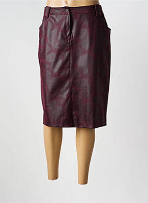Jupe mi-longue coupe droite violet GUY DUBOUIS femme